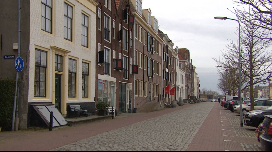 Monumentenpanden aan de Kinderdijk in Middelburg