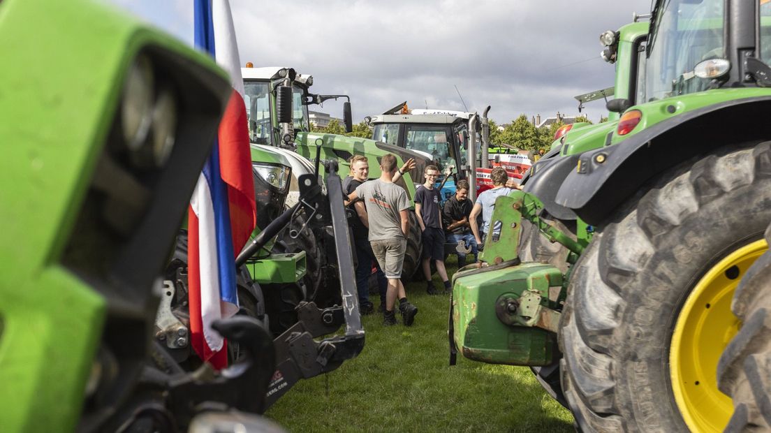 Boeren tijdens een eerder protest op het Malieveld