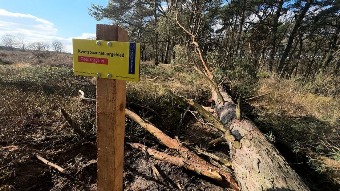 Afgesloten wandelpad op de Veluwe