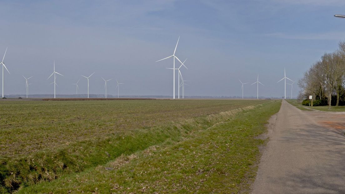 Een impressie van het windpark bij Meeden