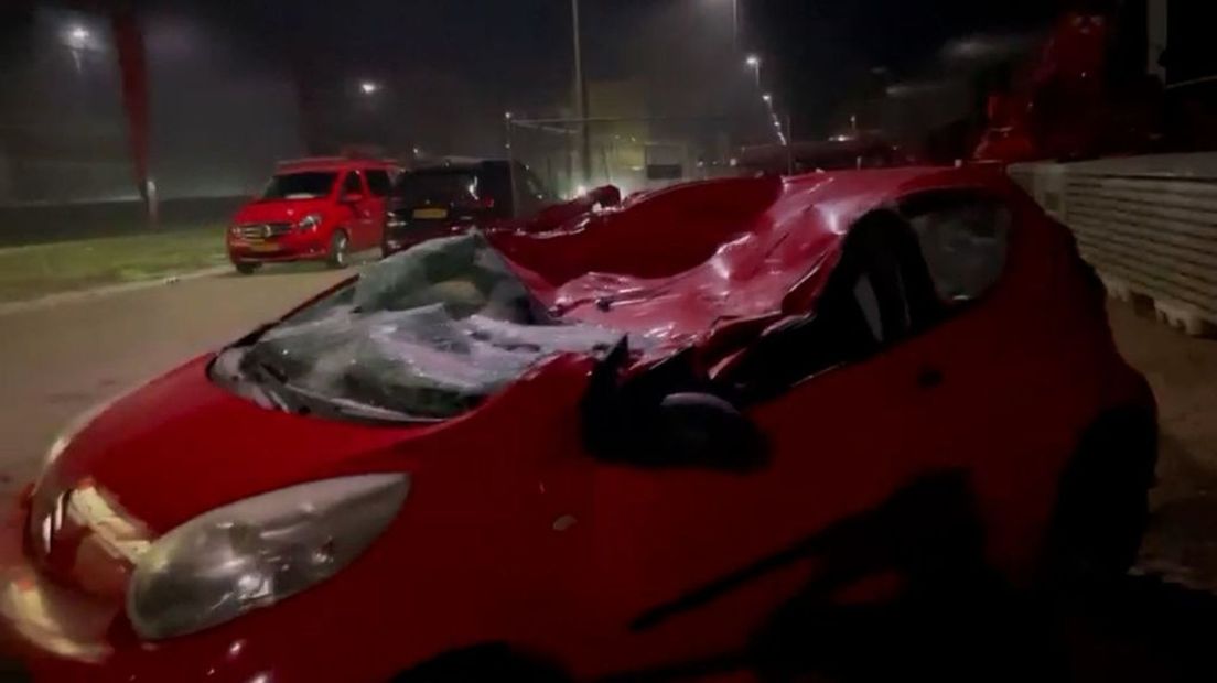 Zo zag de auto eruit na de vernieling.