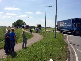 Buikpijn van de spanning voor truckertocht