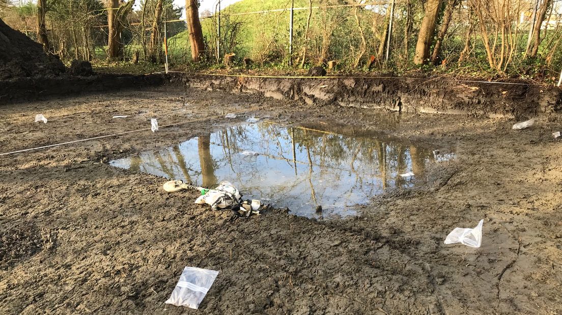 De plaats waar de archeologen graven