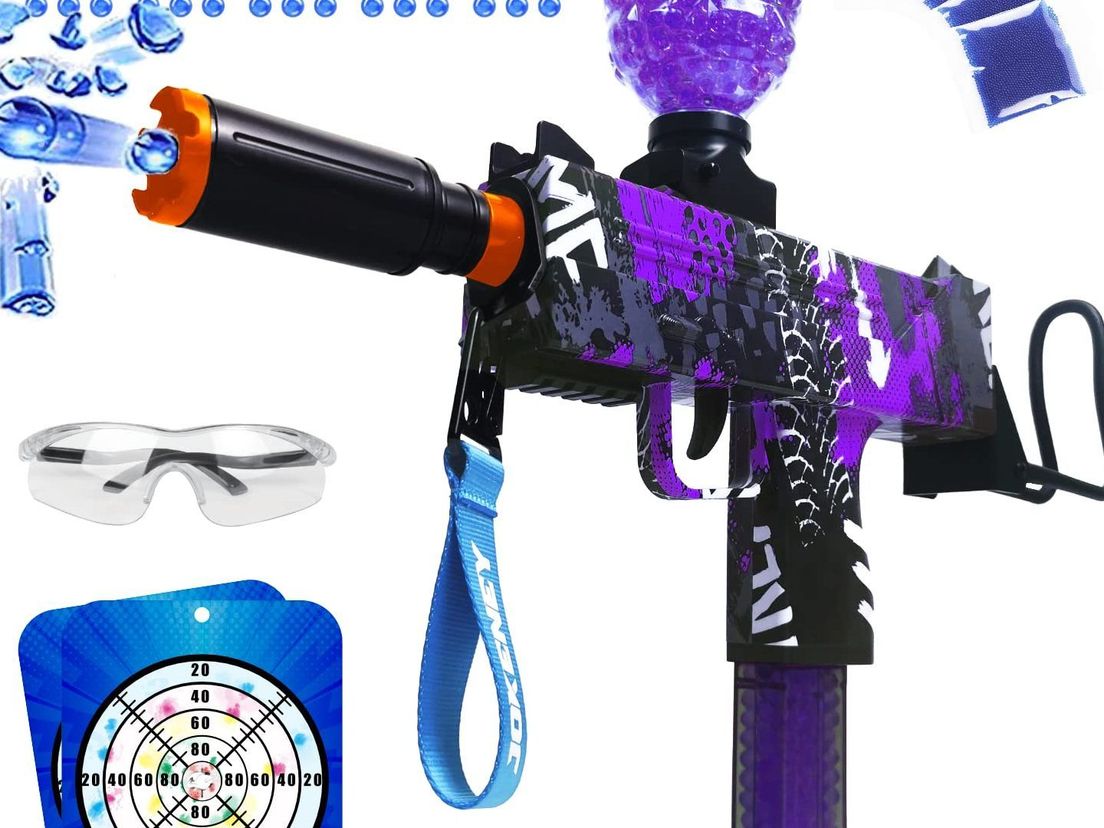 Reclame voor een Gel Blaster geweer