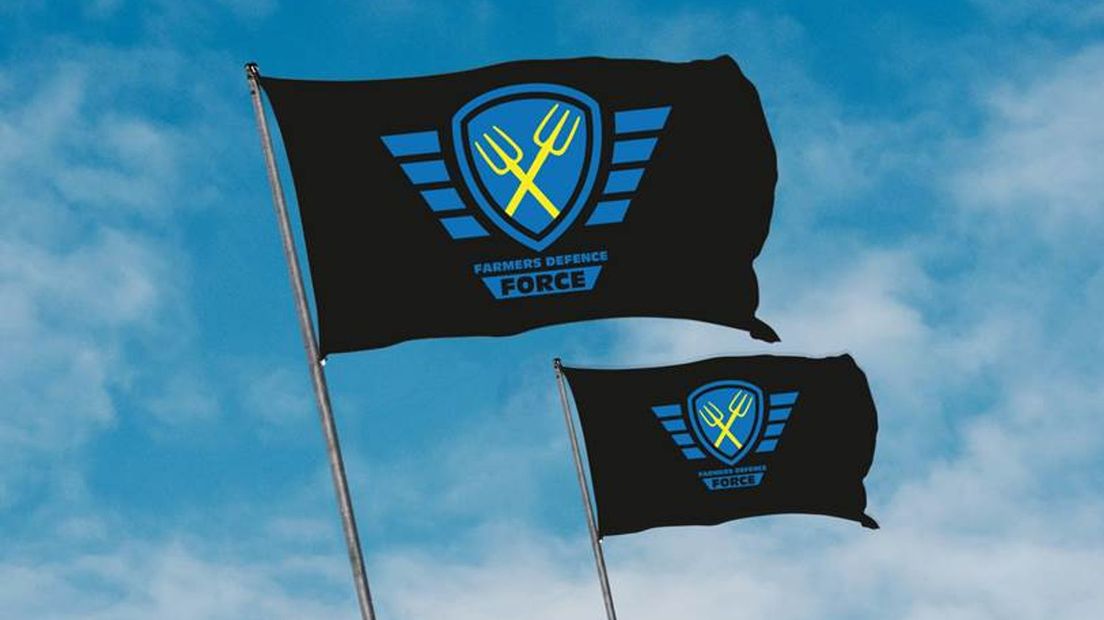 Vlaggen Farmers Defence Force tijdens demonstraties