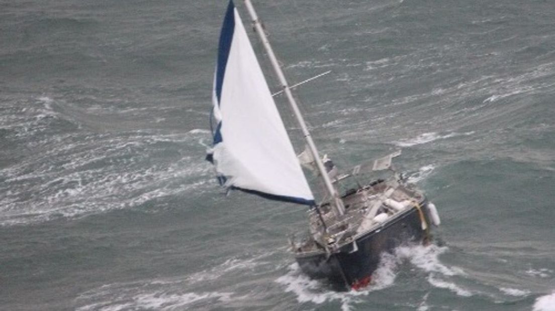 Onbemand zeiljacht op de Noordzee