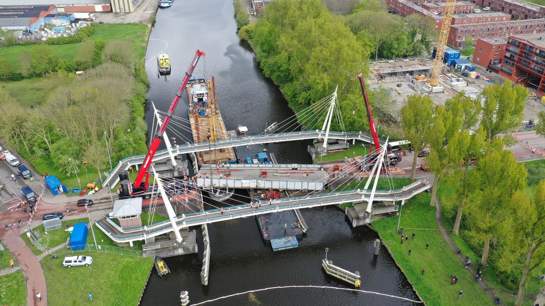 Werkzaamheden aan de Gerrit Krolbrug