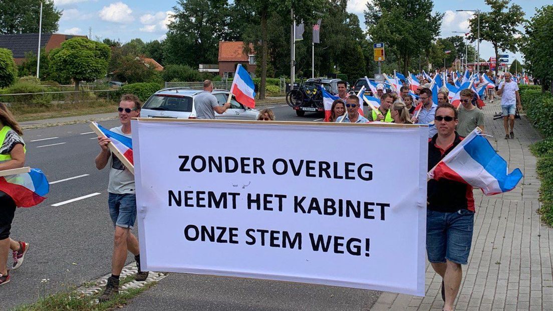 De protestmars in Albergen zondag