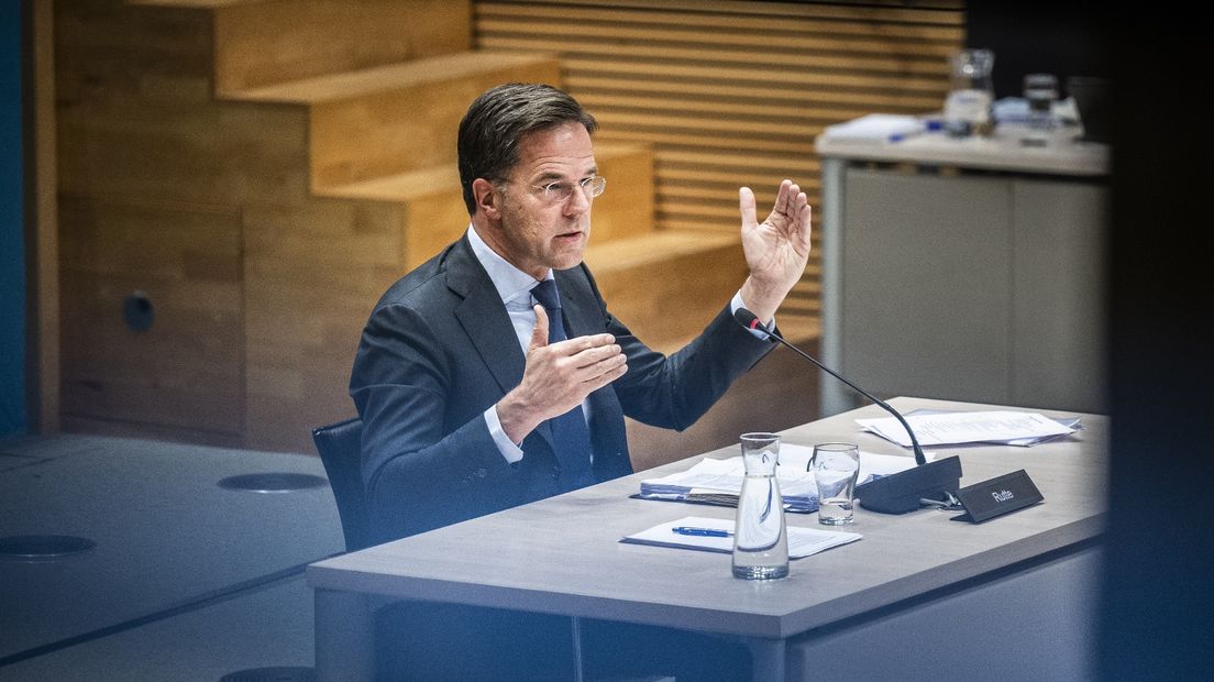 Minister-president Mark Rutte tijdens zijn verhoor