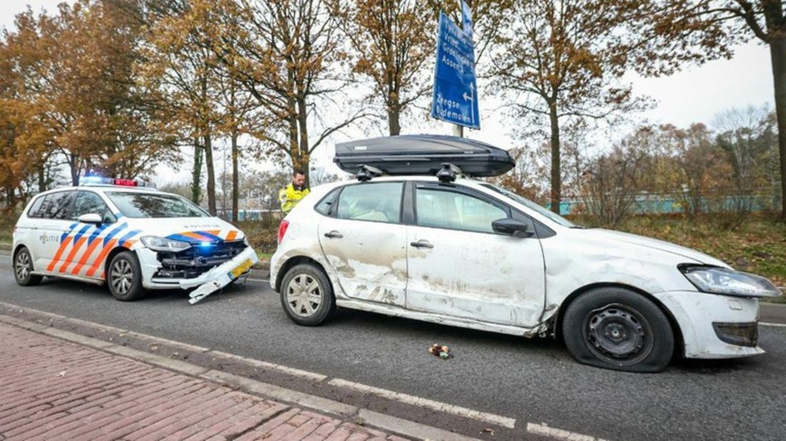 De Duitser botste bij Tynaarlo op een politiewagen