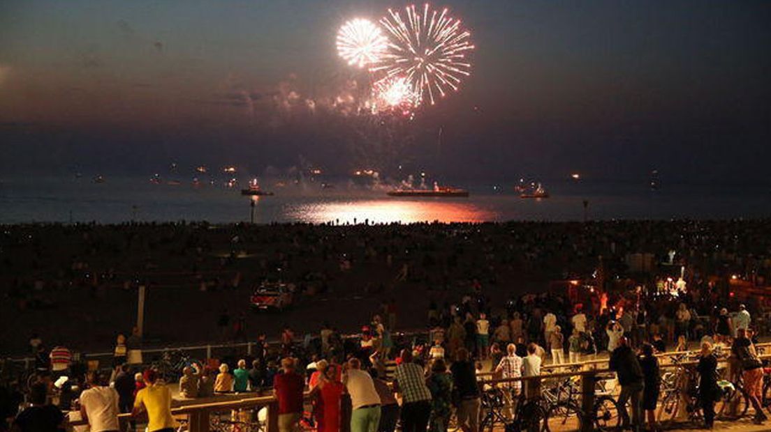 Topdrukte op het Scheveningse strand