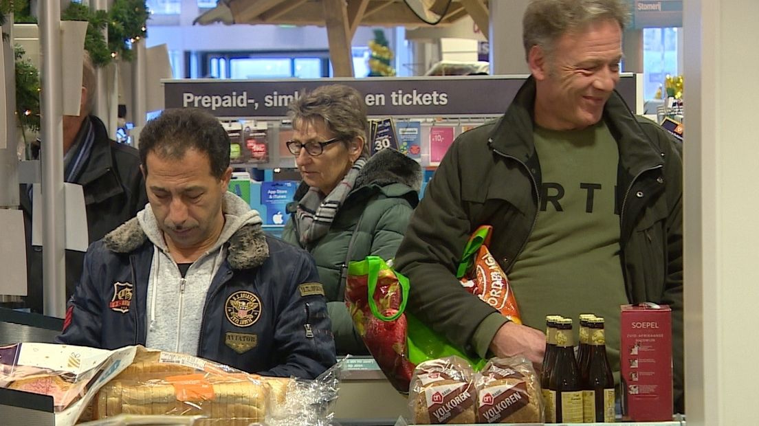 Drukte in de supermarkt