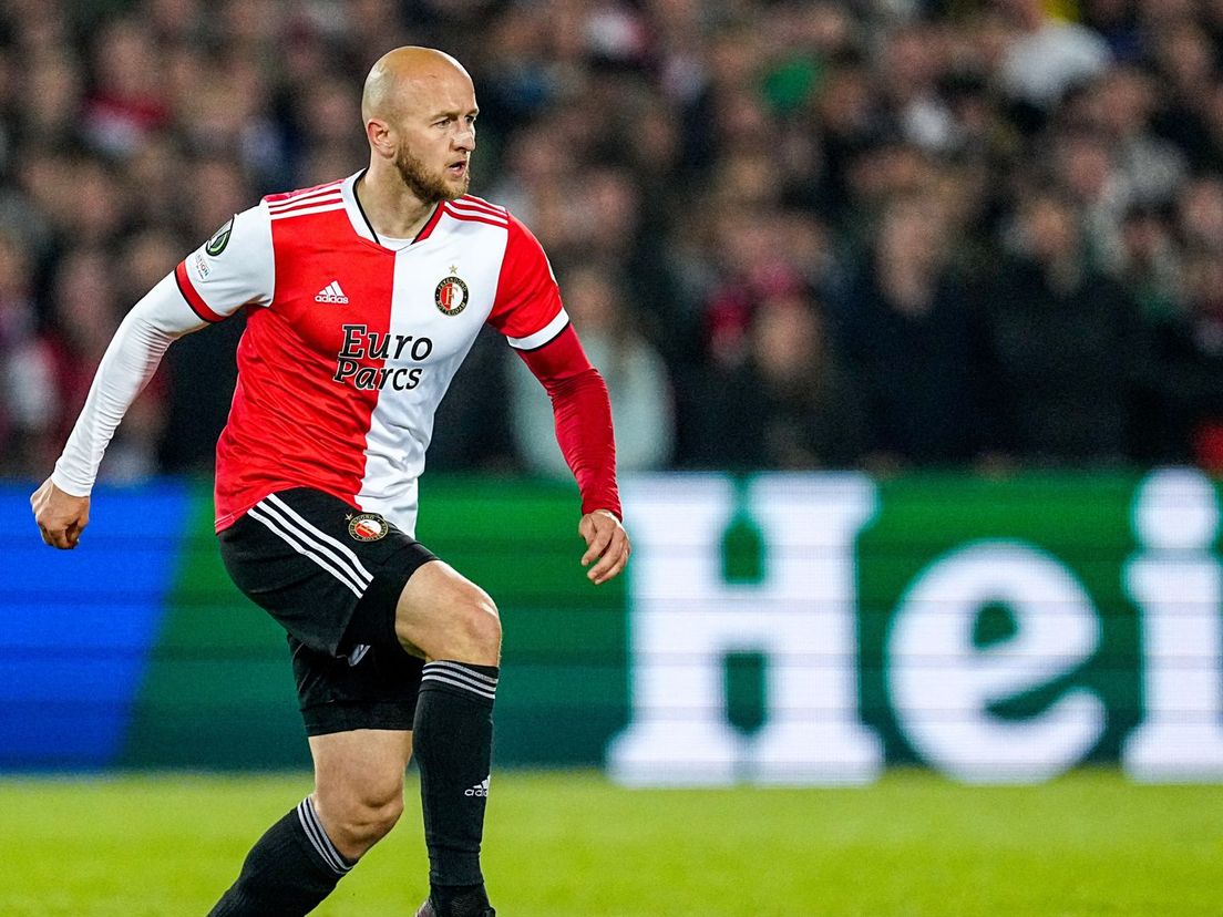 Trauner in actie tijdens Feyenoord-Olympique Marseille