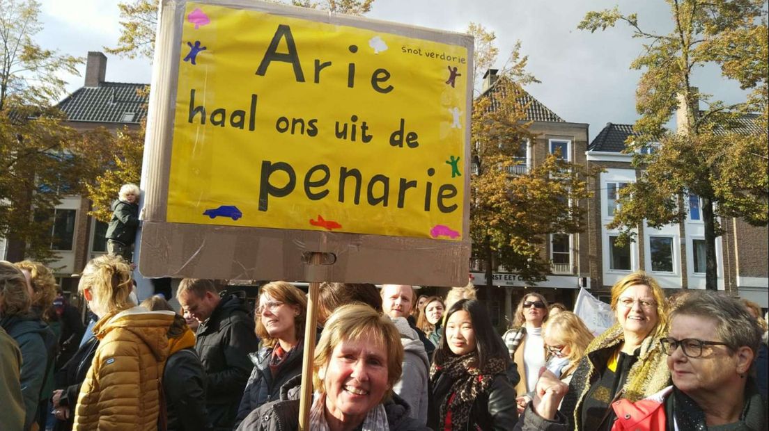 De manifestatie in Arnhem.