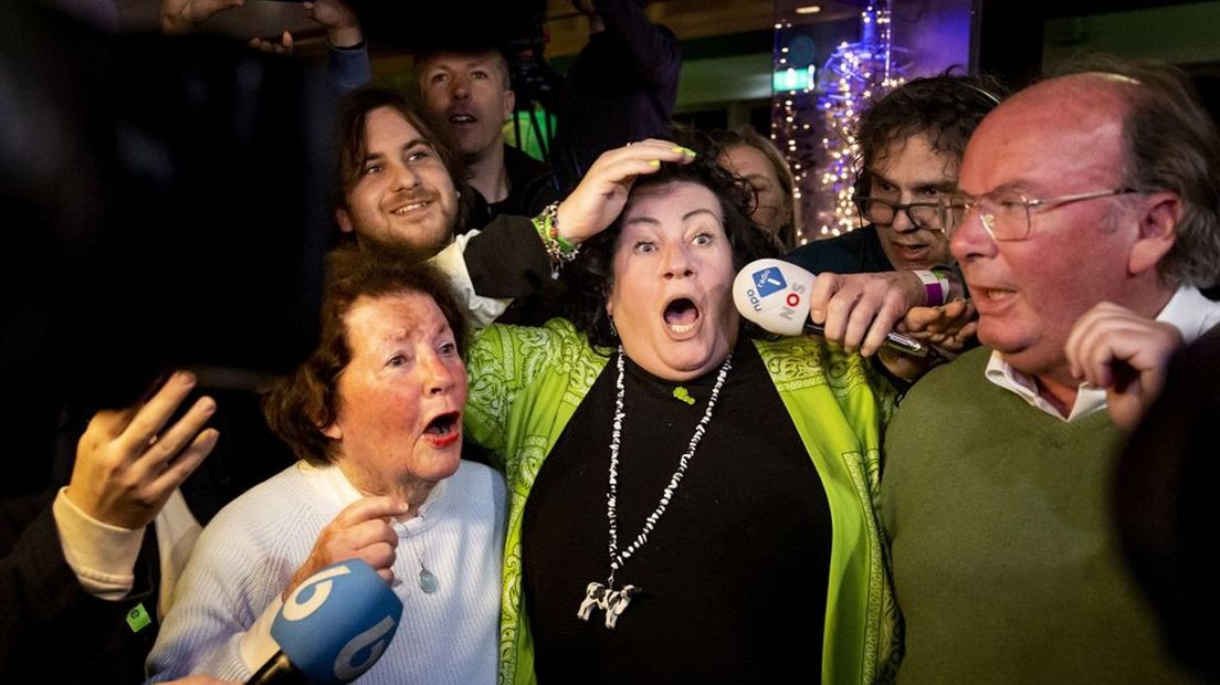 Medeoprichter Caroline van der Plas van BBB reageert vol ongeloof op de verkiezingsuitslag van woensdagavond.