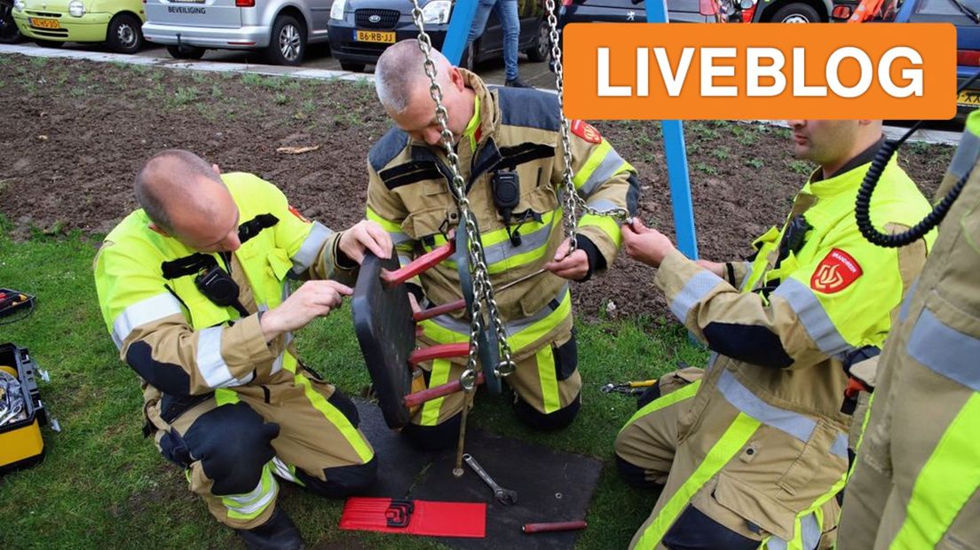 Hulpdiensten in actie in Tiel.