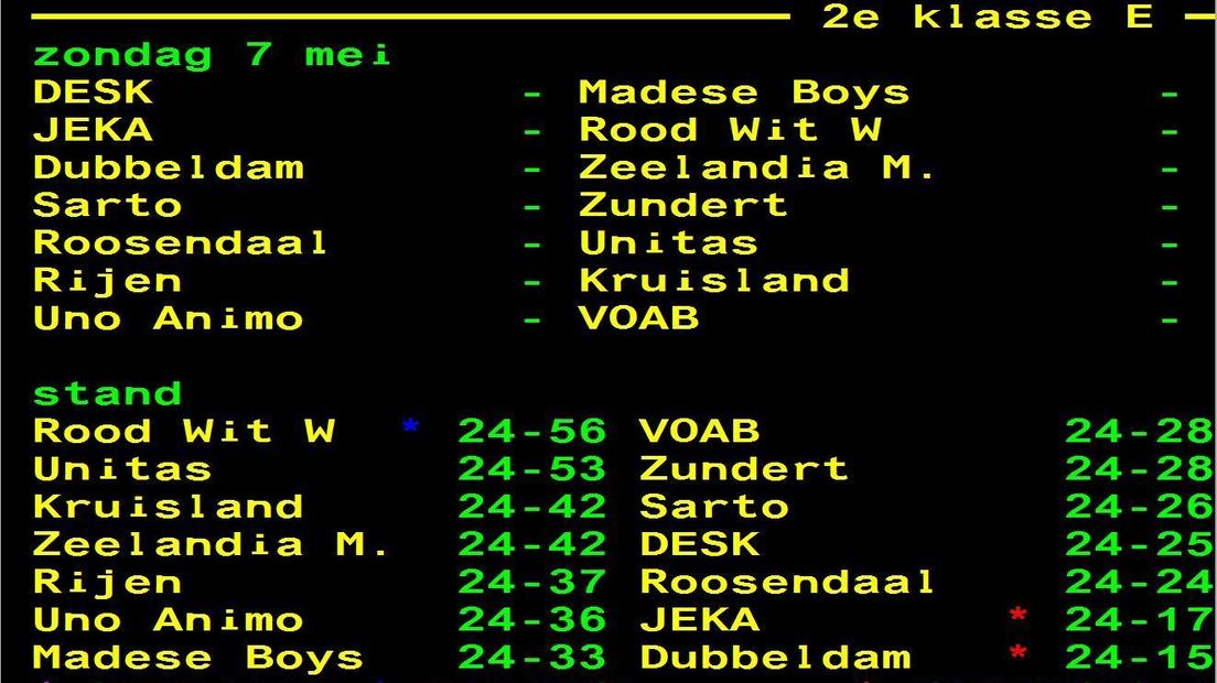 Standen amateurvoetbal