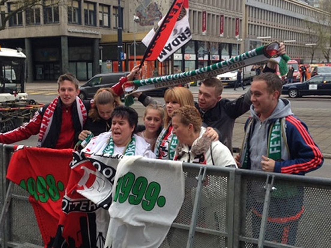 Feyenoordfans op de Coolsingel