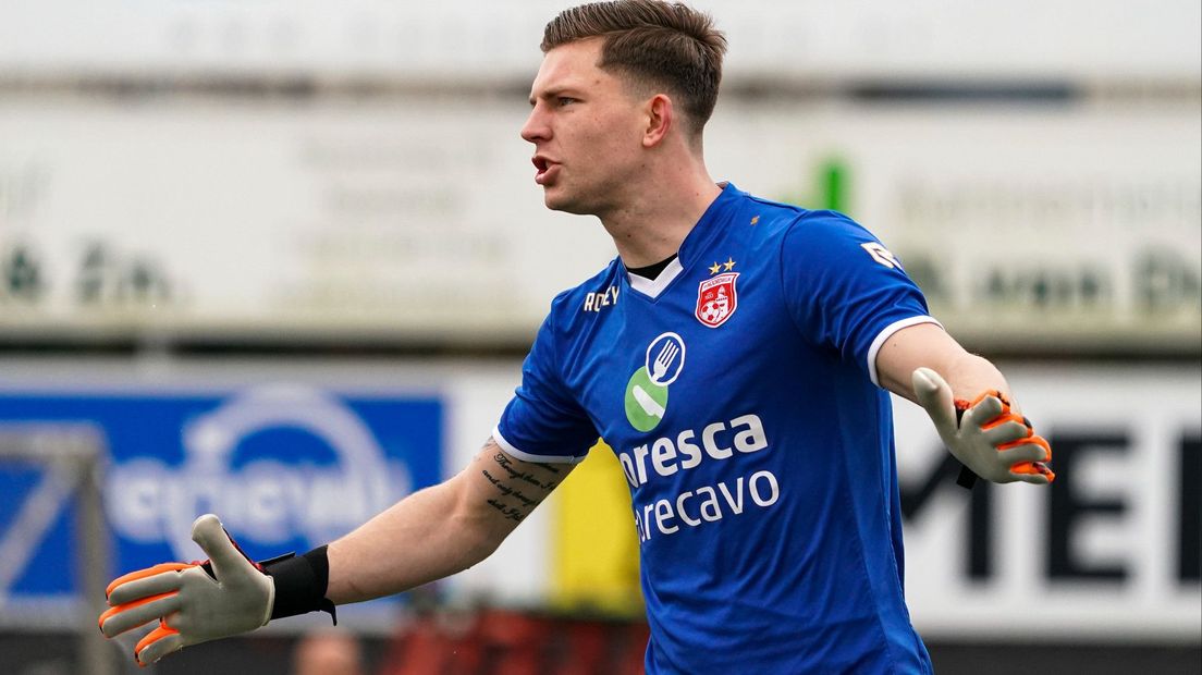 Lars Jansen in actie voor Noordwijk