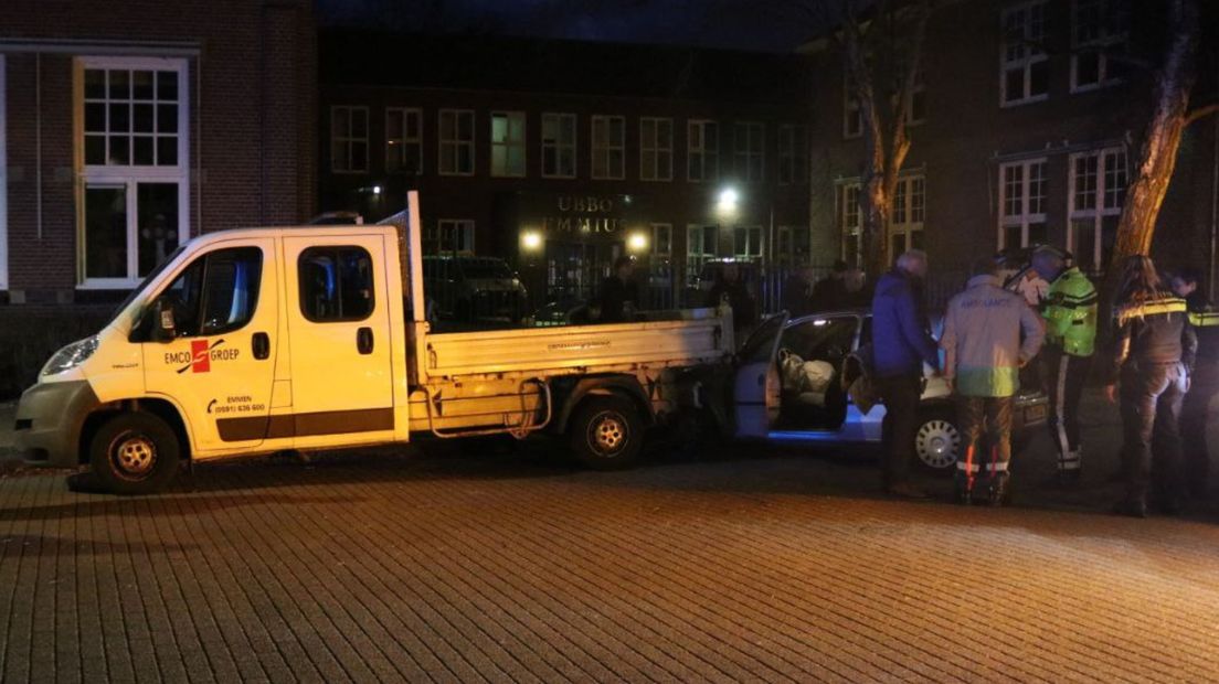 Hulpdiensten op de Marktstraat in Veendam