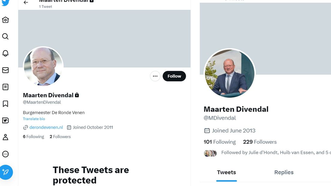 Maarten Divendal heeft twee accounts