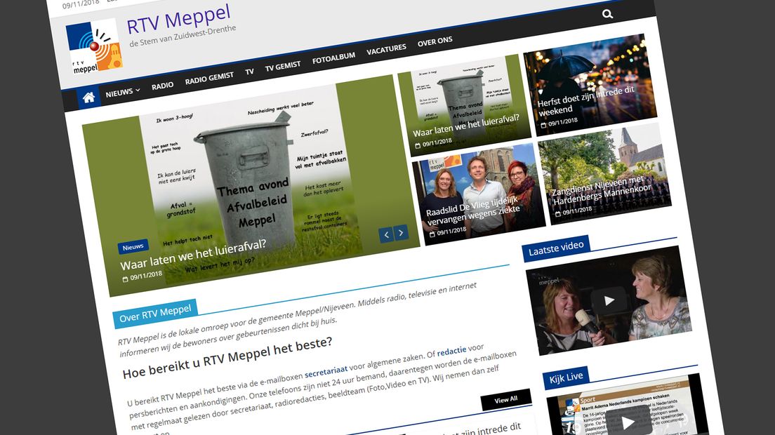 RTV Meppel luidt de noodklok (screenshot: website RTV Meppel)