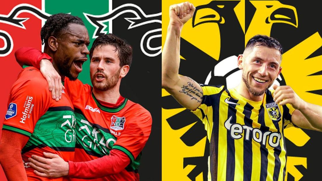 De derby tussen NEC en Vitesse begint om 12.15 uur.