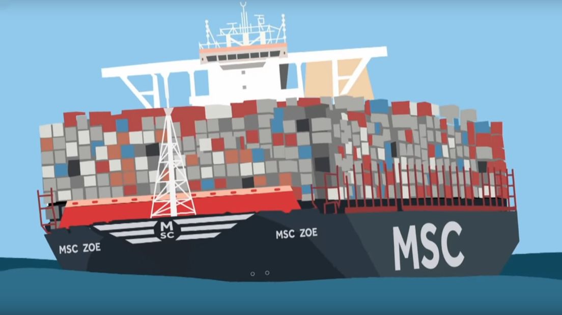 Uit de animatie van de MSC Zoe