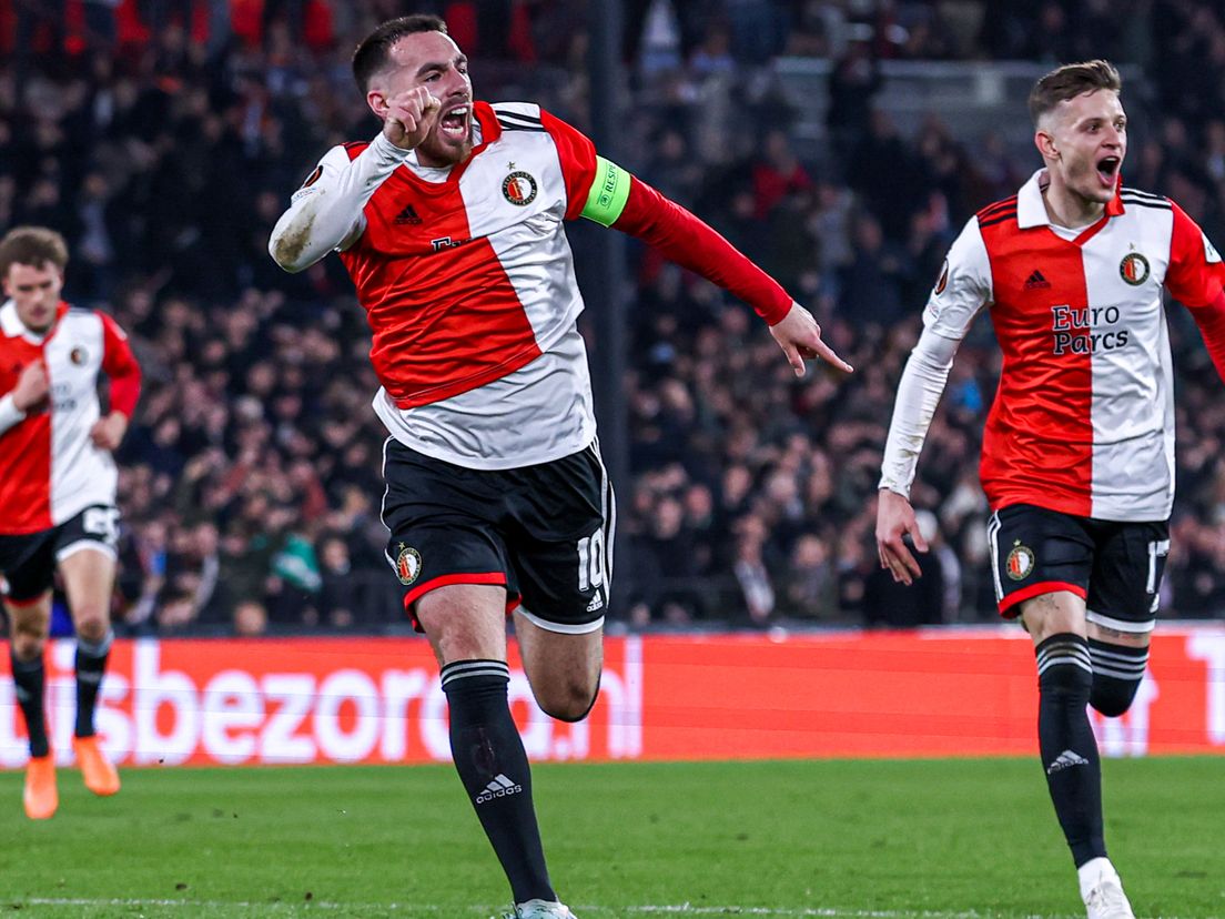 Ontlading bij Orkun Kökcü en Sebastian Szymanski na een goal tegen Shakhtar Donetsk