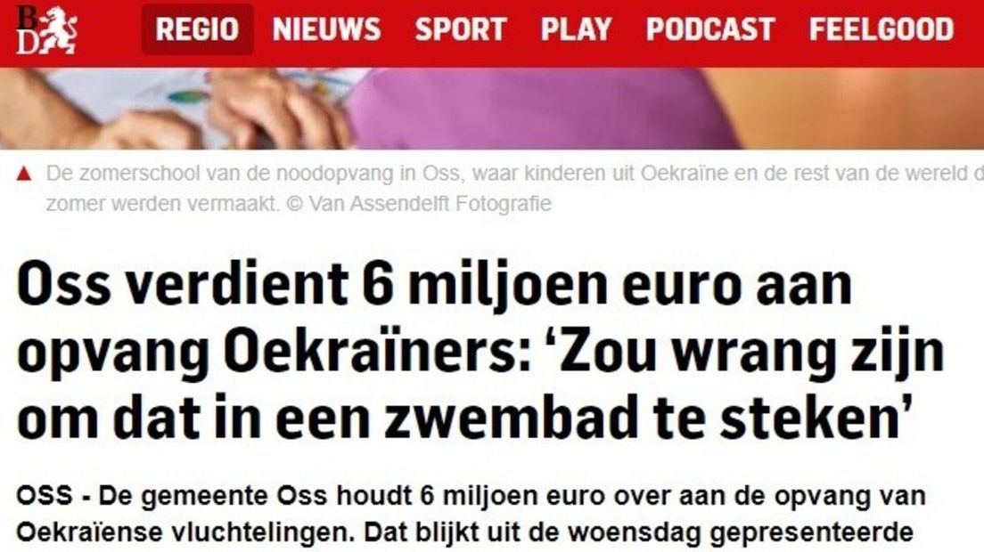 Brabants Dagblad Opvang Oekraïense vluchtelingen geld gemeenten rondgang