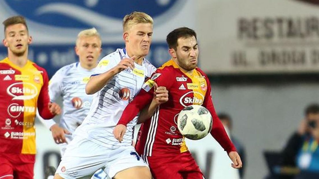 Thijs Timmermans in actie voor Odra Opole