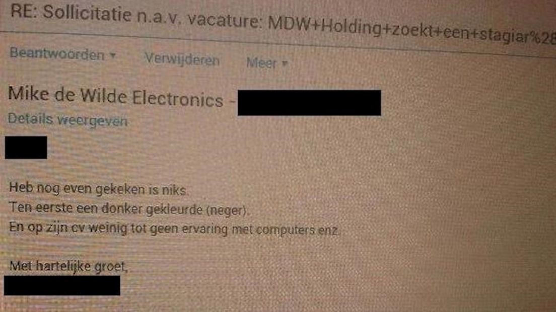40 uur werkstraf voor sturen discriminerende mail naar man uit Deventer