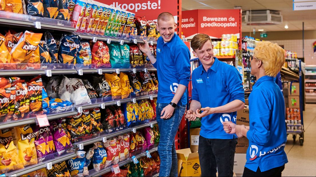 Vakkenvullers in de supermarkt