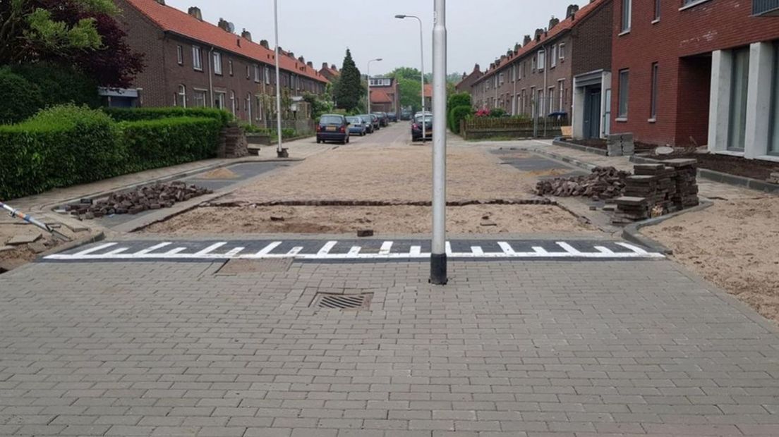 De lantaarnpaal op de Klaverstraat in Nijmegen.