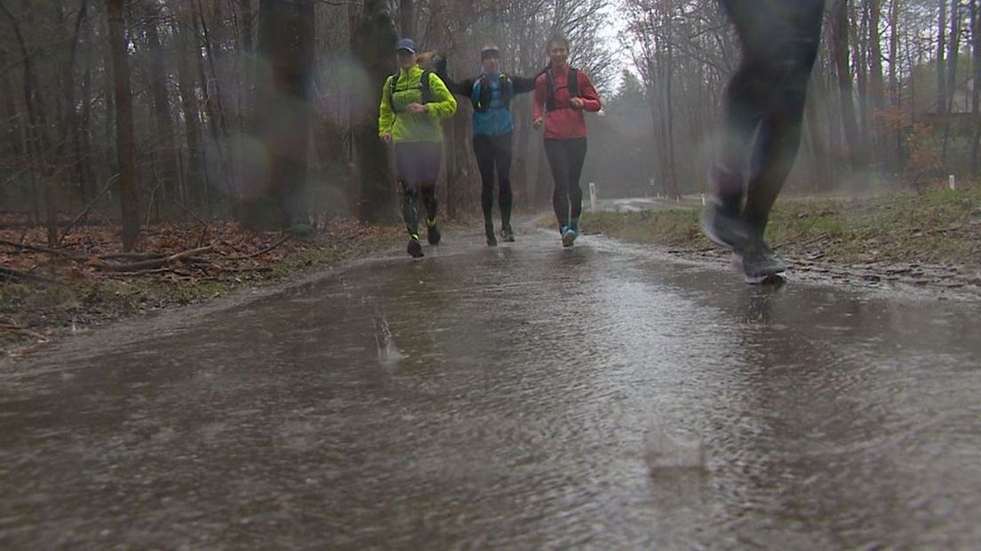 Hardlopen in de stromende regen