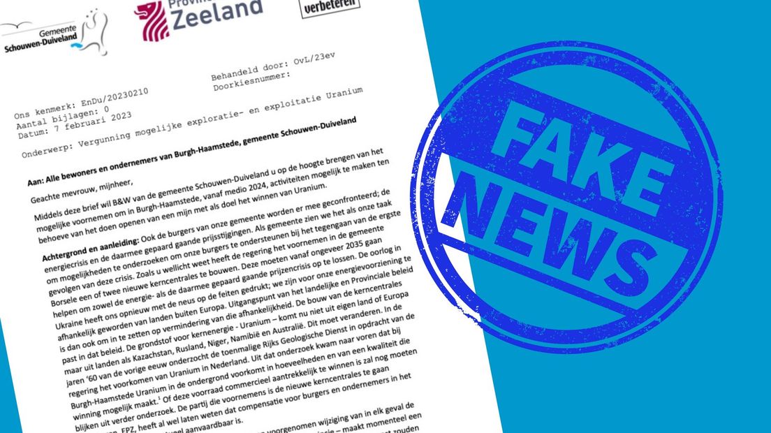 De brief die in Burgh-Haamstede bezorgd wordt, is nep
