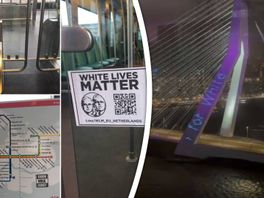 Van stickers plakken naar laserprojectie: White Lives Matter claimt actie Erasmusbrug tijdens jaarwisseling