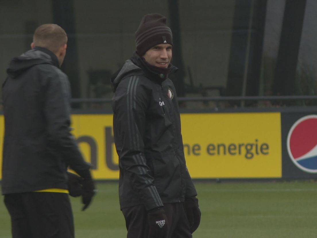 Robin van Persie op een eerdere training van Feyenoord