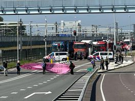 Politie met tientallen agenten uitgerukt om demonstranten Extinction Rebellion bij Shell Pernis weg te halen: 'Demonstrant meegesleurd op motorkap'