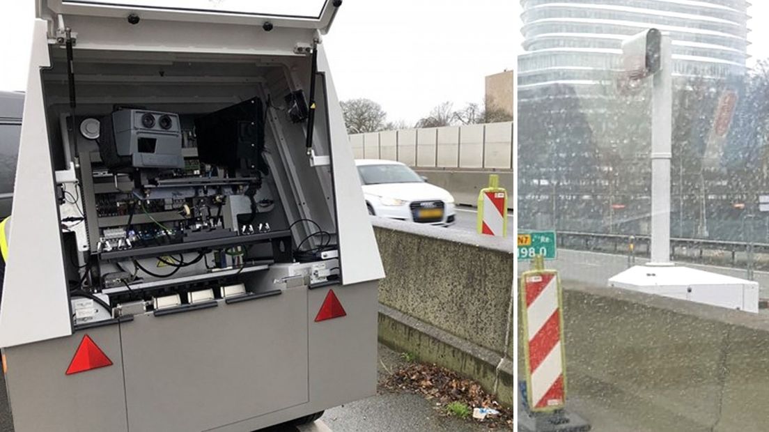 De verdwenen aanhanger en de nieuwe flitspaal rechts