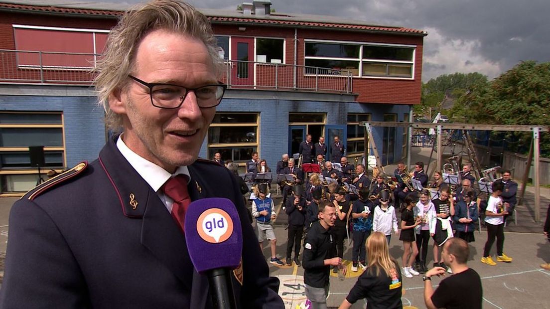 Johan Kock is blij met het succes van de fanfaredag.