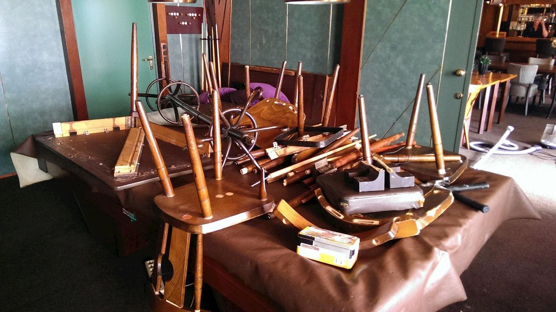 Het interieur na de schermutselingen