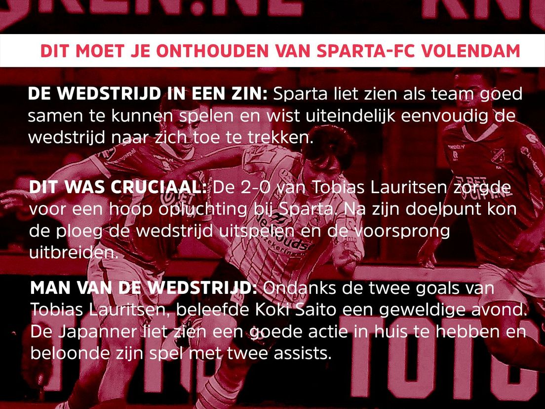 Dit moet je onthouden van Sparta-FC Volendam