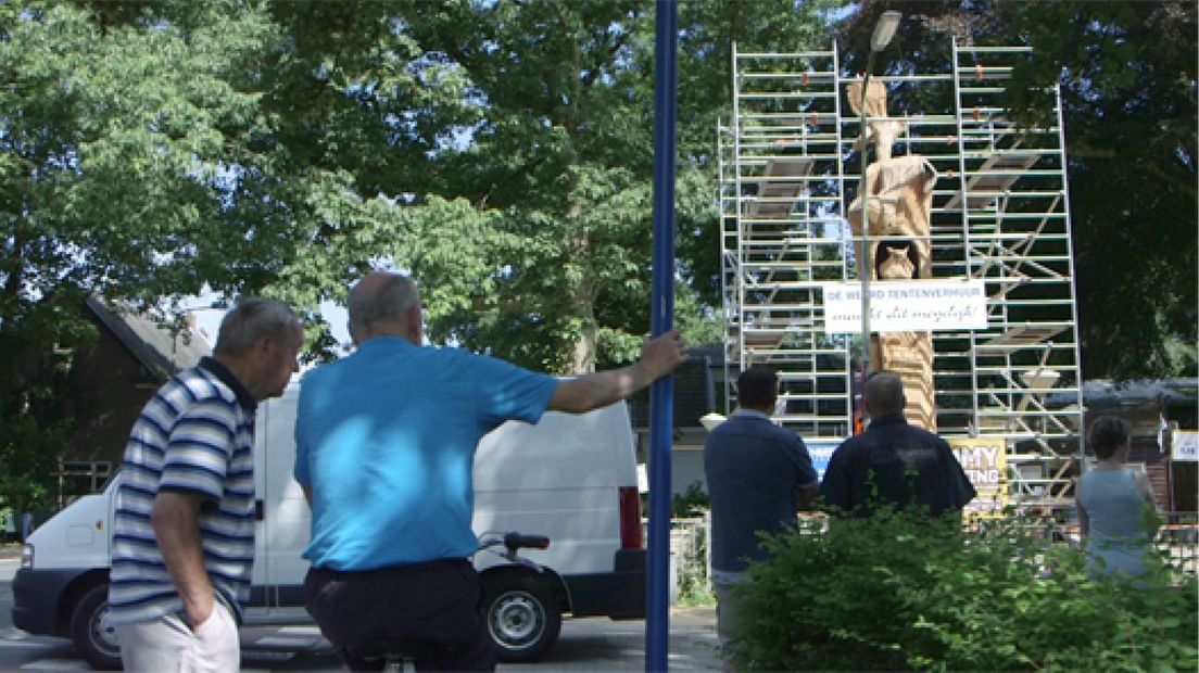 Oude boom is kunstwerk in Voorst