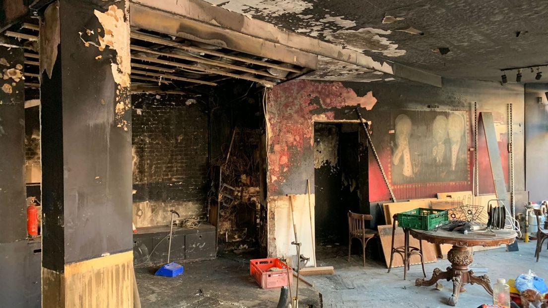 De brand richtte grote schade aan in de zaak