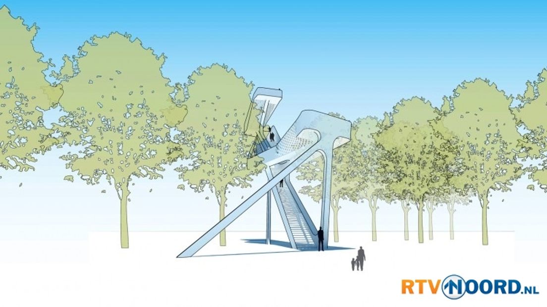 Ontwerptekening van de uitkijktoren