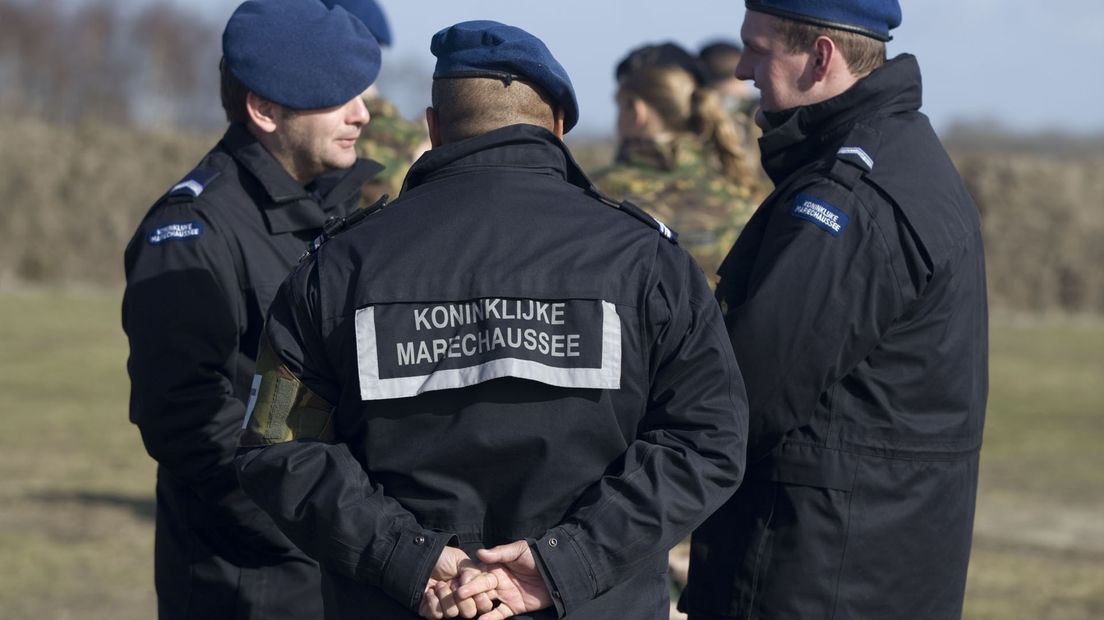 Leden van de marechaussee tijdens een eerdere oefening in de Marnewaard