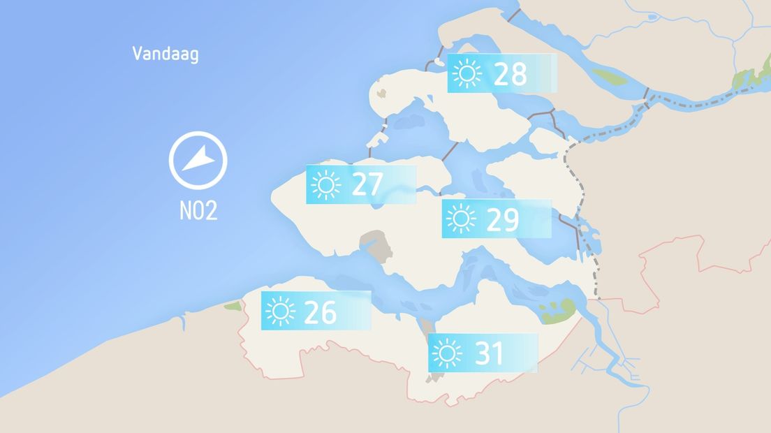Het weer in Zeeland op maandag 19 juni
