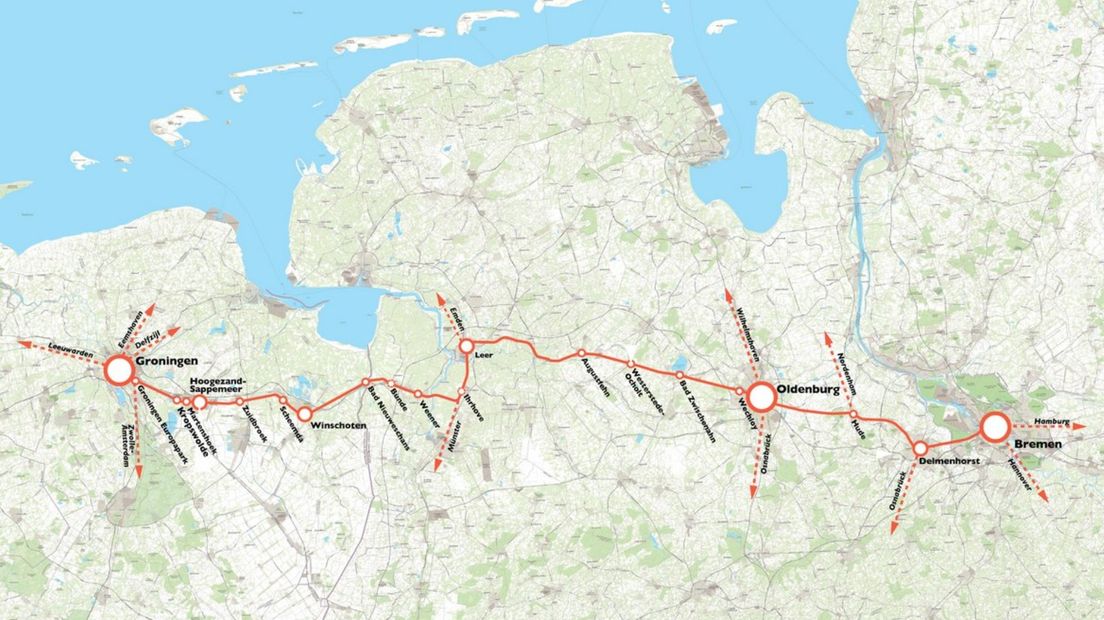 Het traject van de Wunderline