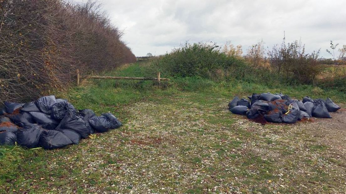Tientallen vuilniszakken vol drugsafval gedumpt in natuurgebied